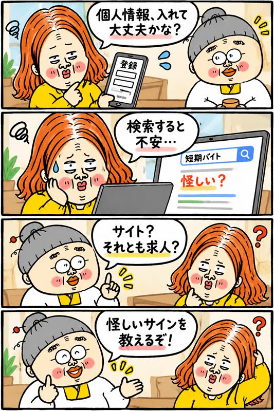 イーアイデムに個人情報を登録することや、ネット検索で「怪しい」と表示されることに不安を感じる求職者の異rスト