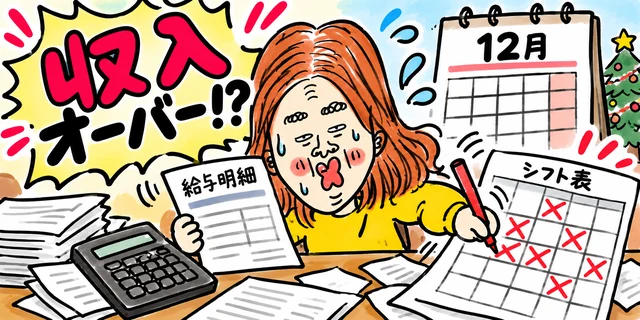 年末に収入オーバーし、慌ててシフトを減らし調整する求職者